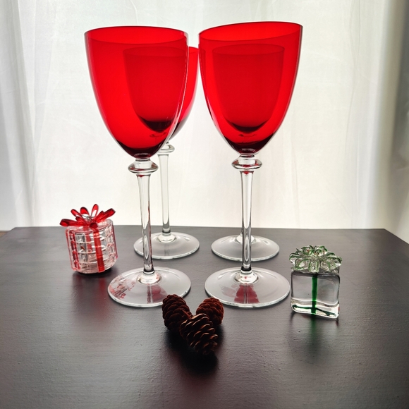4 red 🍒♥️ crystal wine goblets | Mikasa | pattern MIC 157 - Picture 14 of 14